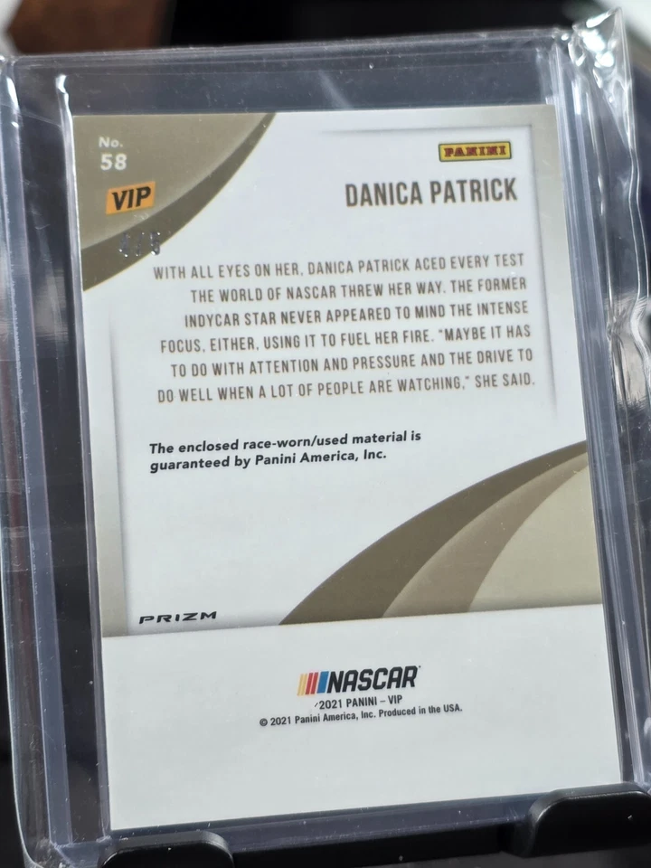2021 Panini VIP Danica Patrick Relic Black Checkered 4/5 - Image 2 of 2