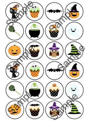 HALLOWEEN Essbar Personalisiert Cupcake Kuchen Muffin Topper Party Geburtstag Geschenk 