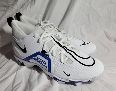 Nike Alpha Menace 3 Shark Football Cleats White Blue Men\'s Sizes CV0582-101 Nike Alpha Menace 3 Shark Football Cleats White Blue Men main image 3