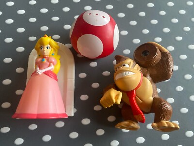 Mc Donalds Figuren Super Mario Prinzessin Peach Donkey Kong Toad Pilz Nintendo 