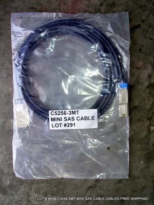 LOT OF 8 NEW C5256-3MT MINI SAS CABLE CABLES Amphenol FREE SHIPPING!