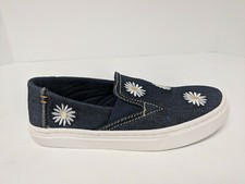Toms Luca Slip-On Shoes, Daisy Embroidered Denim, Little Kids 1 M