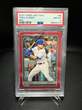 2022 Panini Three & Two - Trea Turner - Red Parallel - #4/6 - PSA 8 - #86