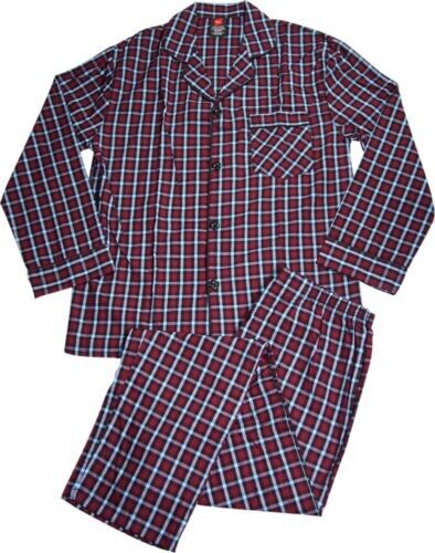 Hanes NWT Men's XL Maroon Plaid Woven Cotton Blend Broadcloth Classic Pajamas
