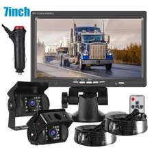 Backup Camera IR Night Vision 7" Rear View Monitor Kit for Truck/Bus/RV/Van/Car