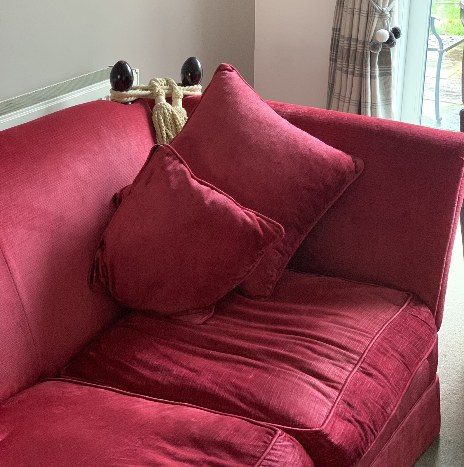 Laura Ashley Langham Knole 2 seater sofa (drop arm) in raspberry
