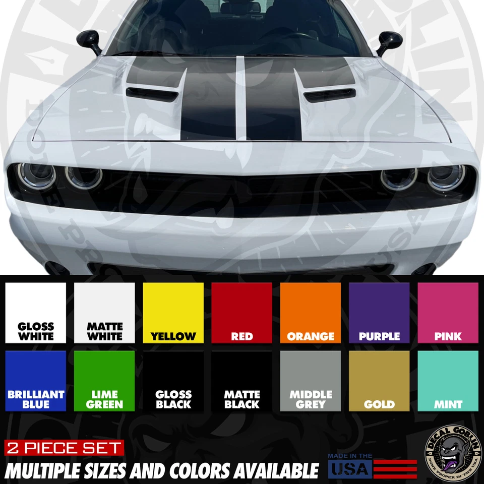 Виниловые наклейки этикетка графика для Dodge подходит Challenger капот полоски 2015-2023 - Изображение 2 из 4