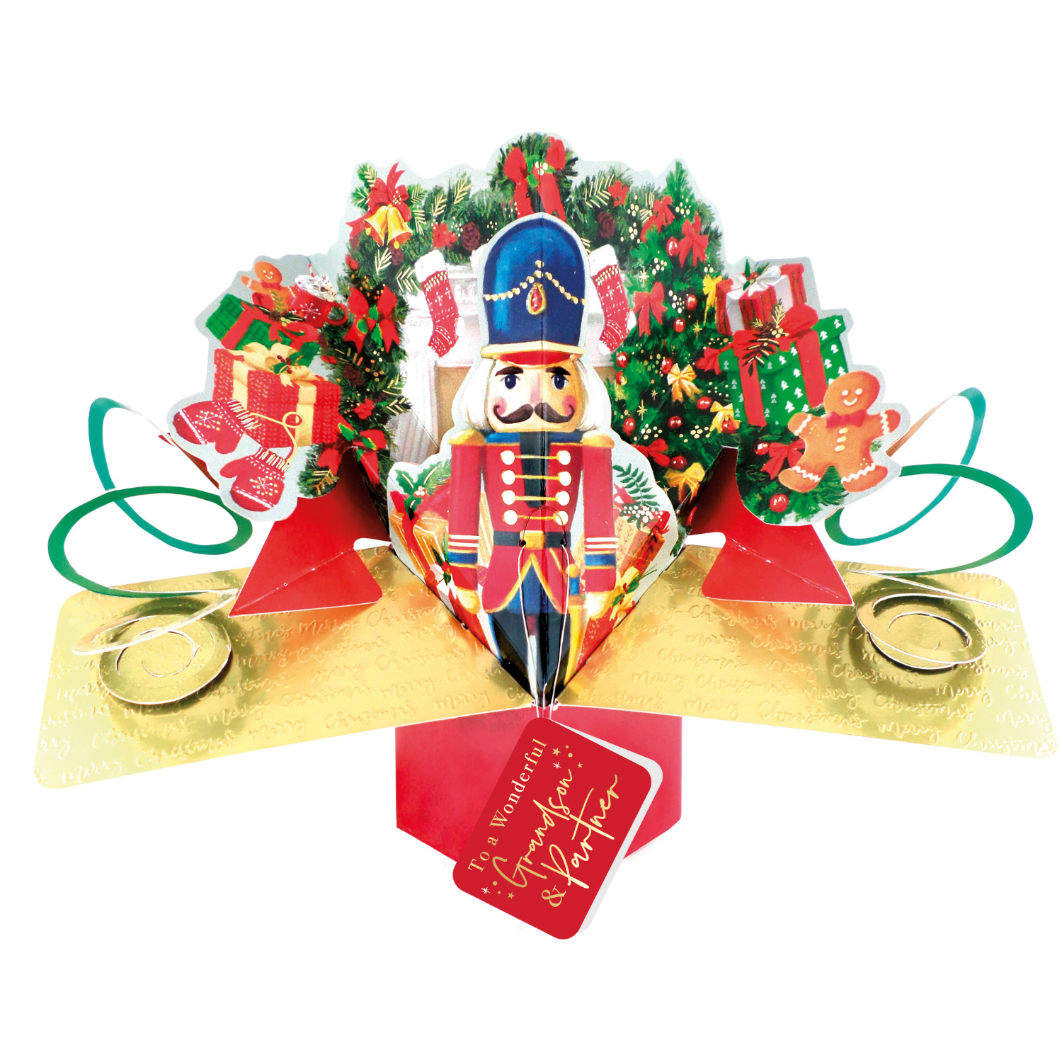 Grandson & Partner Christmas Card 3D Nutcracker Pop Up Christmas Card Xmas Cards