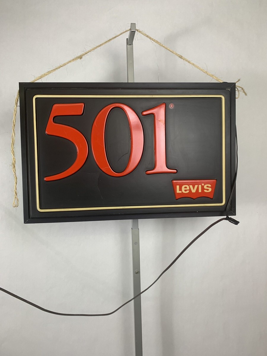 Rare Vintage Levi's 501 Light Up Store Display Sign Needs To Rare Vintage Levi's 501 Light Up Store Display Sign Needs To