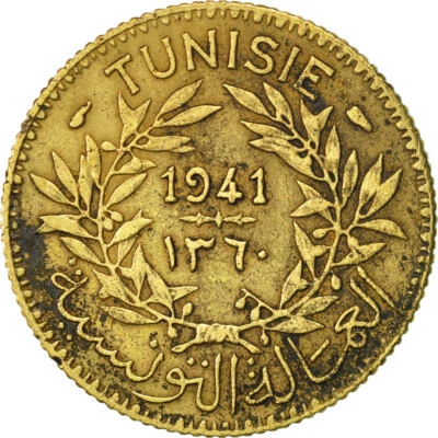 [#417475] Münze, Tunesien, Anonymous, Franc, 1941, Paris, SS, Aluminum-Bronze, K - Bild 1 von 2