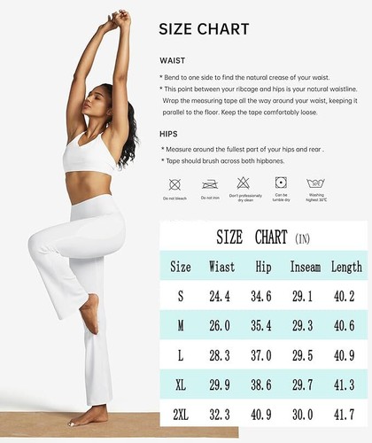 Women Flare Yoga Pants with Pockets High Waisted Yoga Leggings Flare Workout ... - Picture 6 of 6