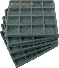 RJ Displays 5-Pack Grey 16 Compartment Half Size Jewelry Display Tray 