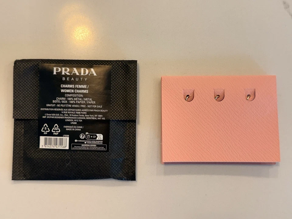 3 Prada Beauty Charms Shaped in Iconic Fragrance Bottle & Lipstick - Image 3 of 4