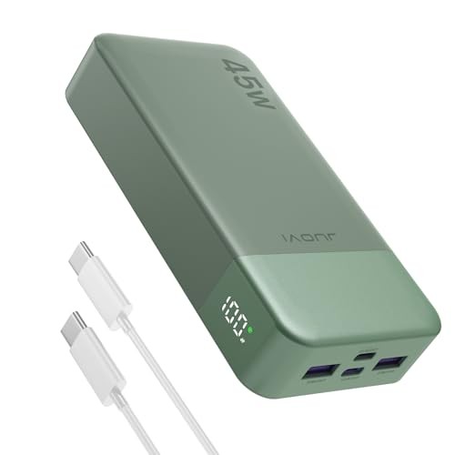 20000mAh Power Bank with 45W PD & QC Fast Charging, 2 USB-C & USB-A for Devices