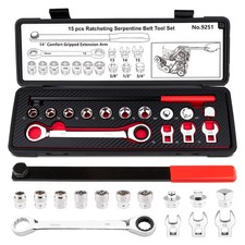 15pcs Serpentine Belt Tool Set Professional Ratcheting Serpentine Belt Tensione 15pcs Serpentine Belt Tool Set Professional Ratcheting Serpentine Belt Tensione