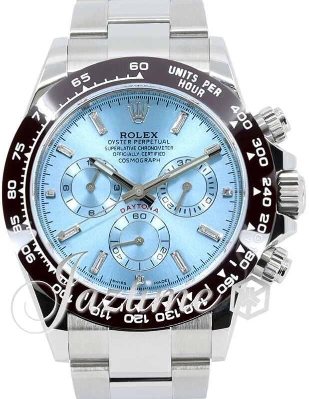 Rolex Daytona Ice Blue CUSTOM Dial & Brown Ceramic Bezel Diamonds 116500LN