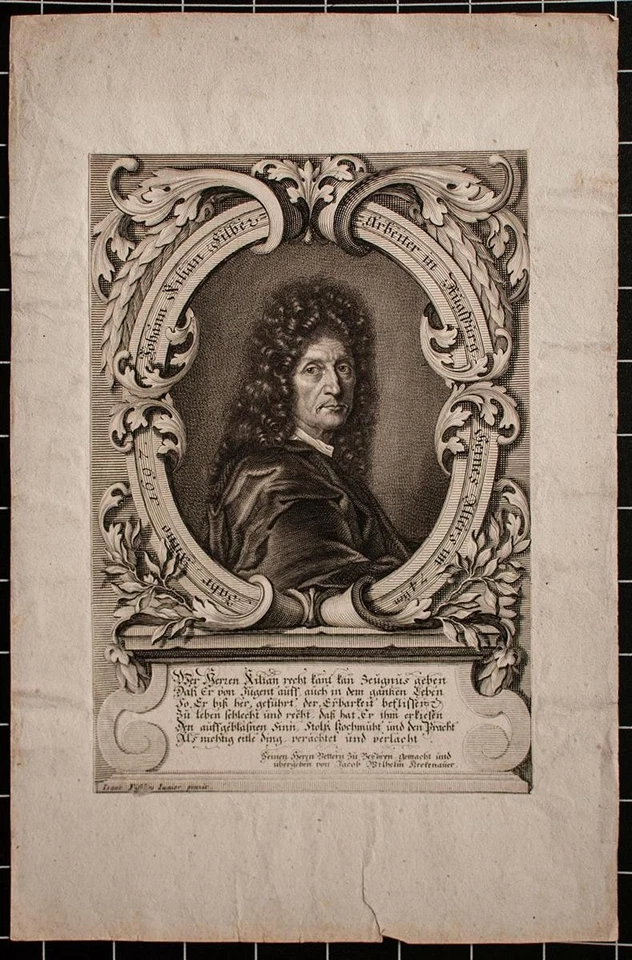 Leonhard Heckenauer Johann Kilian Kupferstecher Augsburg plattensign Kupferstich - Bild 2 von 3