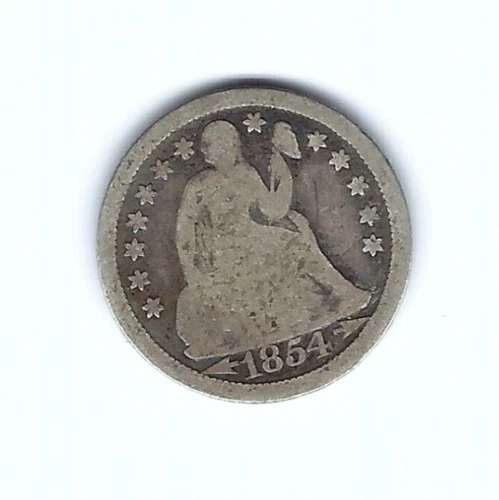 1854-P Seated Liberty Dime — photo from the most recent tracked eBay sale
