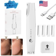 Women Sonic Dermaplane Razor 3 Speed Rechargeable Peach Fuzz Facial Hair Remover