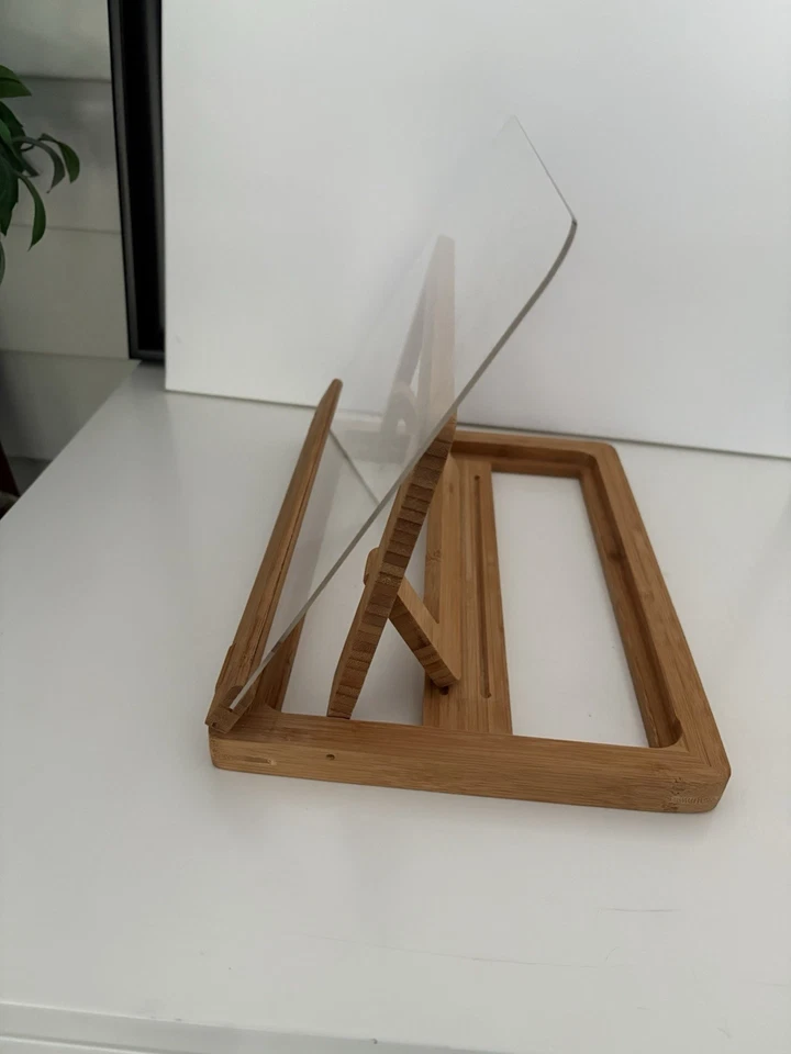 Tablet or Book Stand Made of Wood and Acrylic Adjustable Height - Image 4 of 4