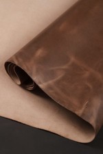 Saddle Brown Crazy Horse Leather Full Grain Hide 4oz Cowhide for Bags Belts