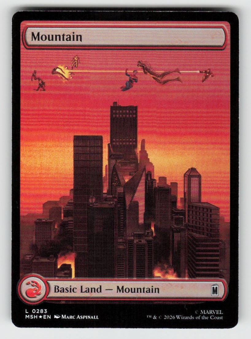 Foil Mountain (0283) 283 Land Marvel Super Heroes Near Mint