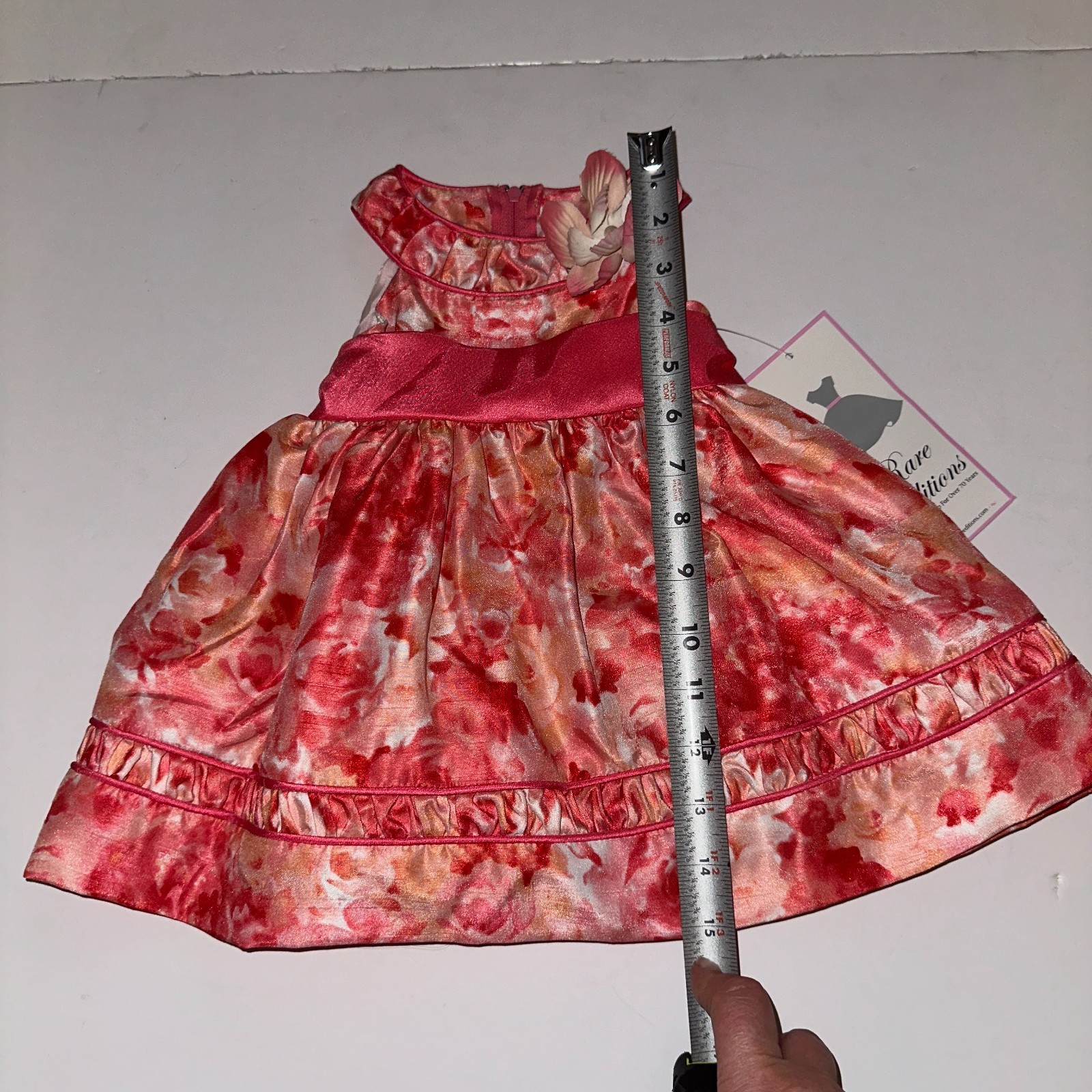 NWT Rare Editions Coral Floral Dress Flowers Size 9M STUNNING! image 3