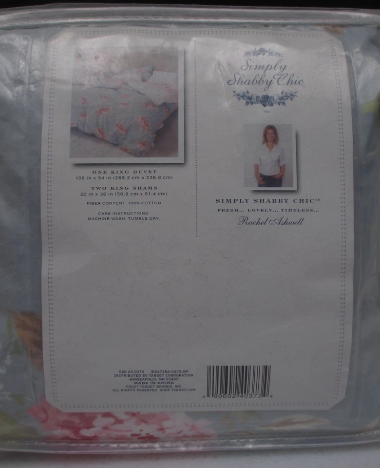 Rachel Ashwell Simply Shabby Chic HYDRANGEA Blue Floral Duvet Cover - King - Image 3 of 4