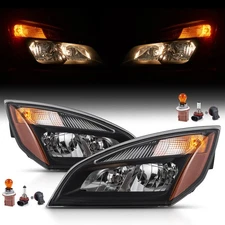 Left and Right Headlights for 2018-2024 Freightliner Cascadia Halogen W Bulbs