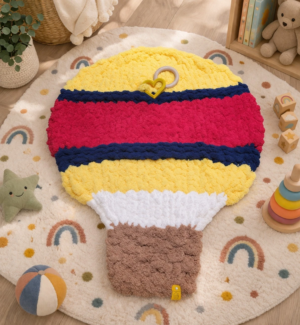 Cloud Cruiser Tummy Time Mat Handcrafted With Baby Safe Teethers Size 26 x 35