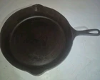 "ERIE" Pre GRISWOLD #9 CAST IRON SKILLET 710 H? Sits Flat Fire Ring