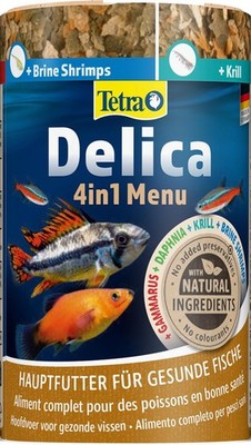Tetra Delica Menu Naturfutter - 4 verschiedenen Futtertier-Sorten - 100 ml Dose
