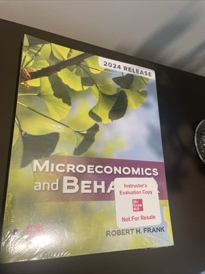 Microeconomics and Behavior, 2024 , by Frank - New In Plastic Wrap Hole Punched