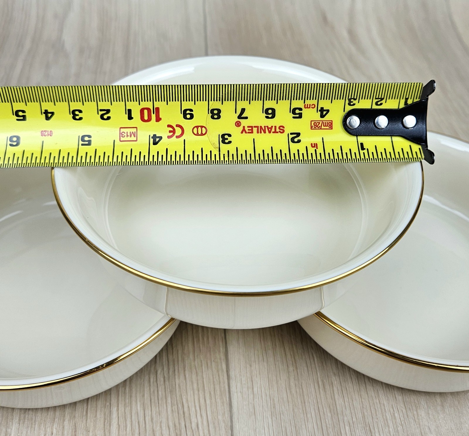 3 Lenox Eternal Fruit Dessert Sauce Berry Bowls 5.25" Ivory Cream Gold Set of 3