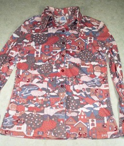 Vintage 1960-70s Kennington Disney Ladies Disco Shirt - Mickey Mouse