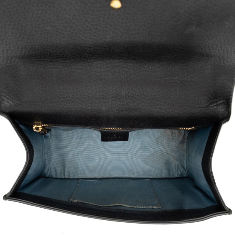 Gucci Bee Star Sylvie Handbag 524405 Black Multicolor Leather Women s GUCCI Used thumbnail 6