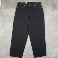 Levis 560 Comfort Fit Jeans Mens 40x30 Black Tapered Leg Denim