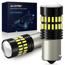 2pcs Auxito Ba15s 1156 White 6000k Led Turn Signal Light Bulb Error Free 2400lm
