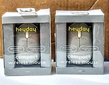 Heyday COMPACT Wireless Mouse Bluetooth 5.1- 33 FT. Range. AA Battery LOT OF 2 .