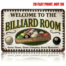 Vintage Wall Decor Welcome to The Billiard Room 12×8 Metal Sign Tin Signs Poster