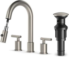 Pull Down Bathroom Faucet with Pop-Up Spout, 8-Inch Widespread Bathroom Faucet