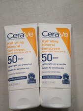 2 Pack Cerave Hydrating Mineral SPF 50 Body Moisturizer - 5 oz Exp 01/2028 4.00 per gallon