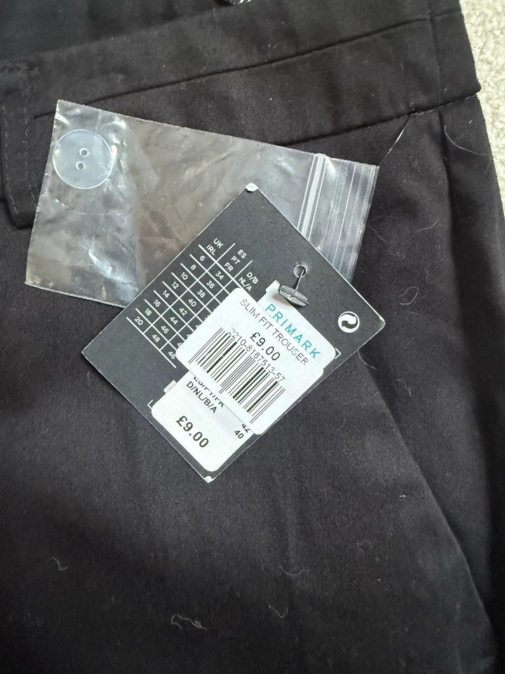 Black Slim Fit Trousers Size 14 - Image 2 of 2