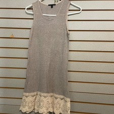 Signature Studio Sleeveless Crochet Lace Trim Dress Size S fairy boho