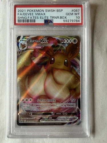 Pokémon Eevee VMAX SWSH087 Full Art Promo Holo SWSH Sword & Shield PSA 10