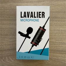 Lavalier Condenser Microphone Omnidirectional Wired 3.5mm 6.35mm Adapter Black