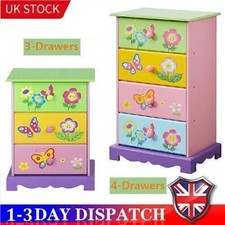 Wooden Chest of Drawers, Kids Bedroom Furniture Storage Cabinet Bedside Table UK