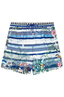 Hotel Franks By Camilla Swim Board Shorts Size M Blue Solis Heart Striped Surf