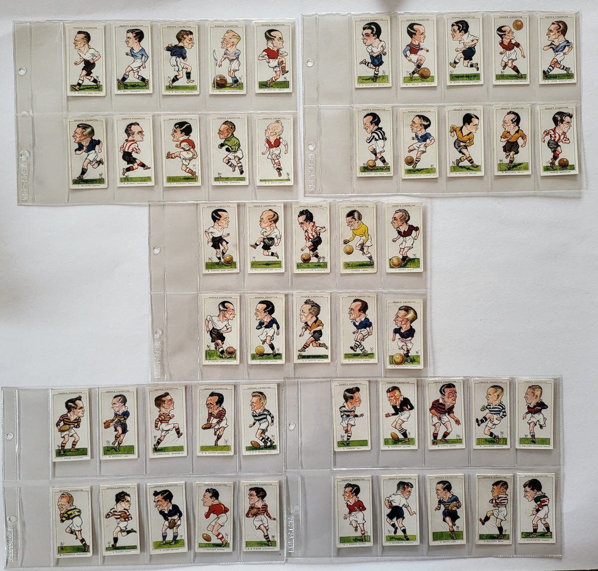 Full set x50 rare vintage 1935 Ogden's Mac Football Caricatures cigarette  cards