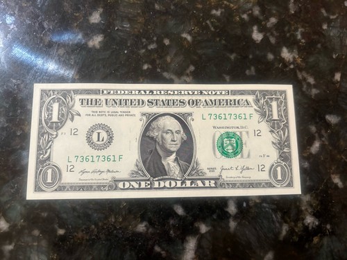 $1 Dollar Bill 2021 Note Fancy Quad Serial Repeater. 73617361